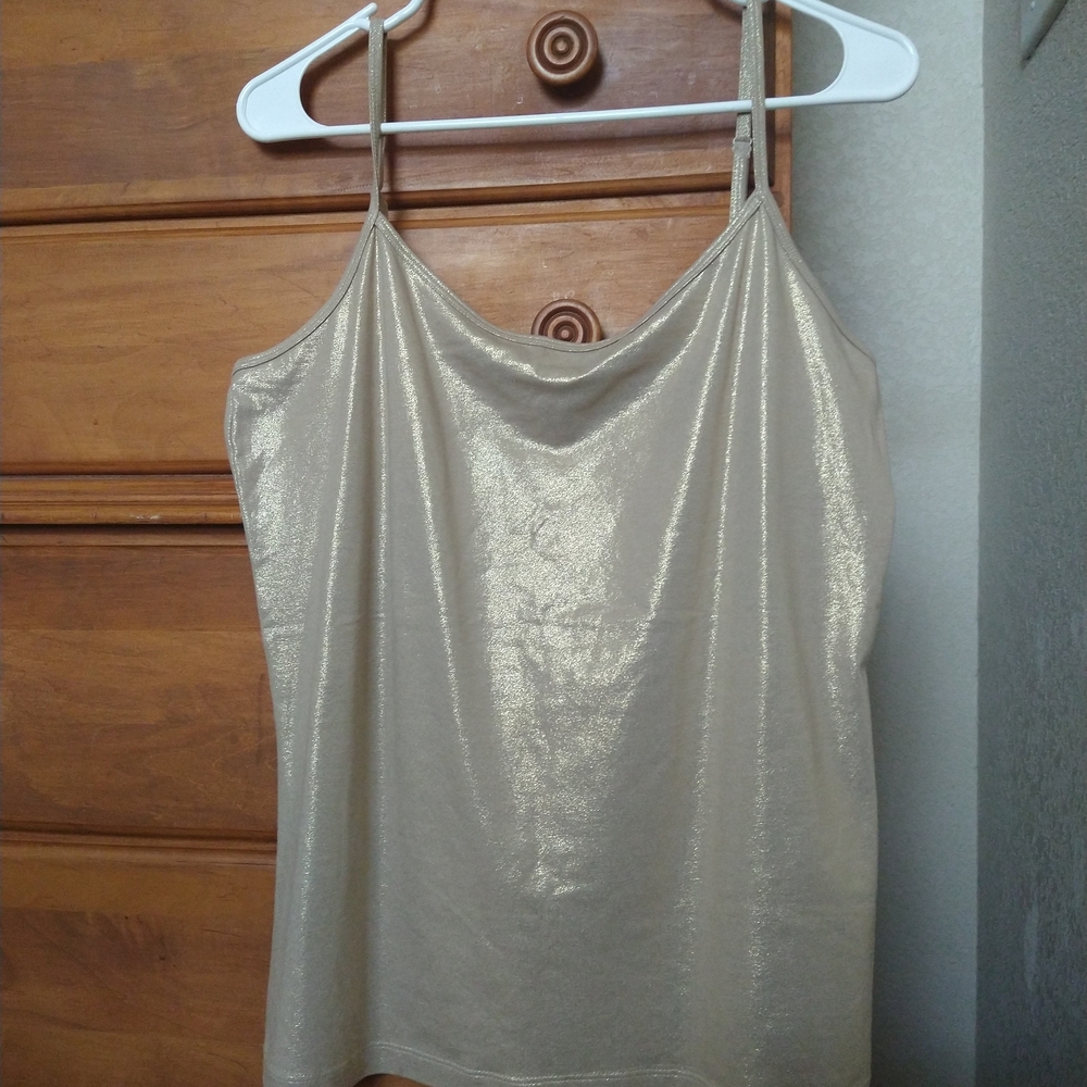 a.n.a XL Gold Metallic Tank Top